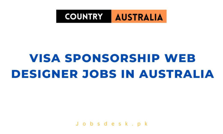 Visa Sponsorship Web Designer Jobs in Australia